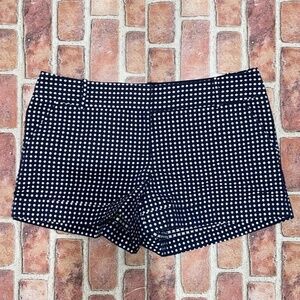 Pre-Owned The Limited Chino Shorts Navy Blue White Polka Dot Cuffed Size 14